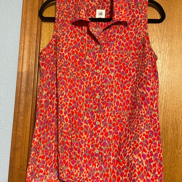 Cabi sleeveless top, button front multiple colors heart broken - Picture 1 of 5